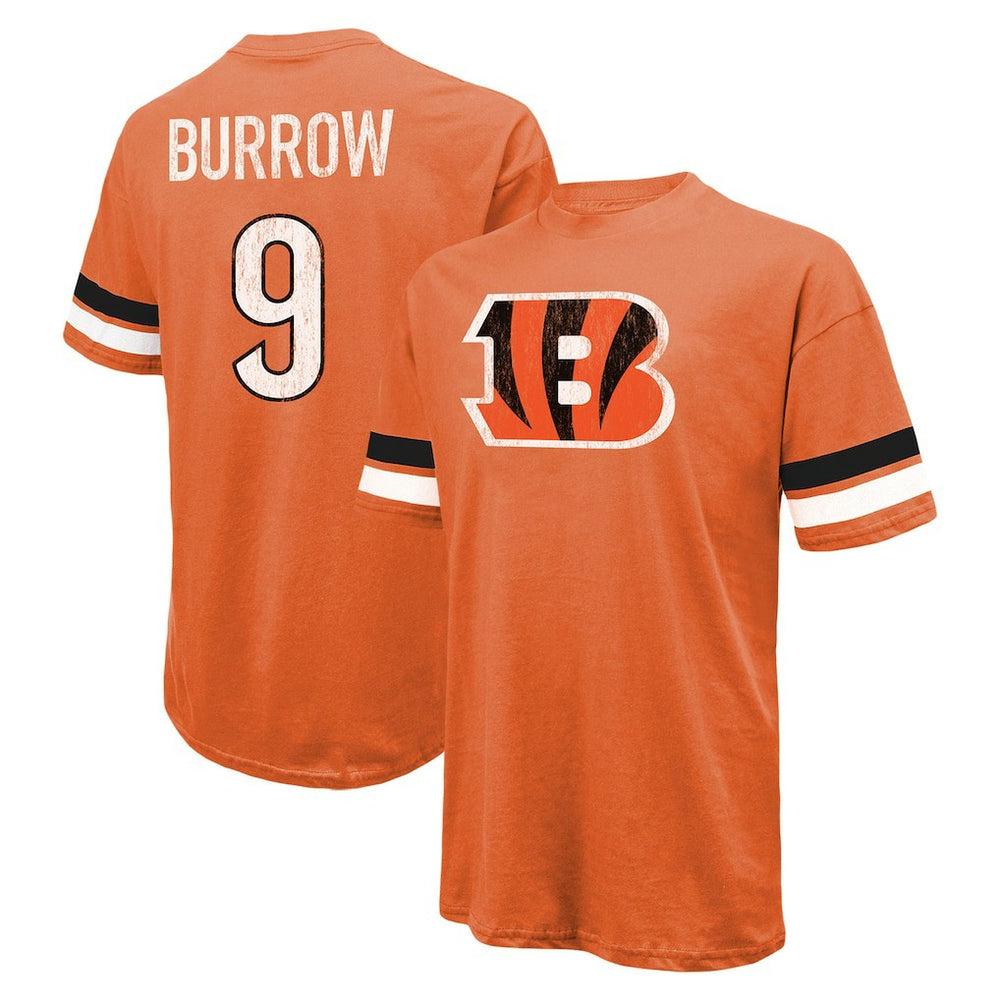 Joe Burrow Cincinnati Bengals Majestic Threads Name & Number Oversize Fit T-Shirt Orange | NFL