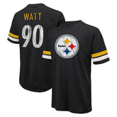 T.J. Watt Pittsburgh Steelers Majestic Threads Name & Number Oversize Fit T-Shirt Black | NFL