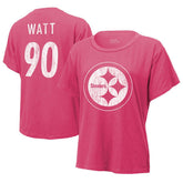 T.J. Watt Pittsburgh Steelers Majestic Threads Women's Name & Number T-Shirt Pink | NFL