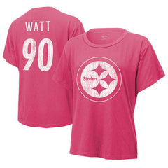 T.J. Watt Pittsburgh Steelers Majestic Threads Women's Name & Number T-Shirt Pink | NFL