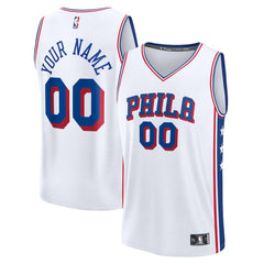 Philadelphia 76ers Fast Break Custom Jersey Association Edition White - NBA