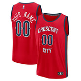 New Orleans Pelicans Fast Break Custom Jersey Statement Edition Red - NBA