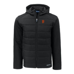 San Francisco Giants Cutter & Buck Big & Tall Evoke Hybrid Eco Softshell Recycled Full-Zip Hoodie - MLB