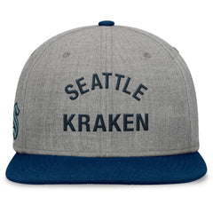 Seattle Kraken Fanatics Elements Flat Brim Leather Strapback Hat - Heather Gray - NHL