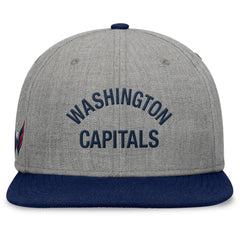 Washington Capitals Fanatics Elements Flat Brim Leather Strapback Hat - Heather Gray - NHL