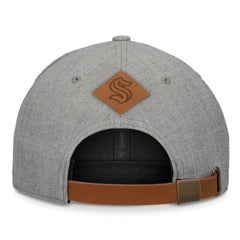 Seattle Kraken Fanatics Elements A-Frame Leather Strapback Hat - Heather Gray - NHL