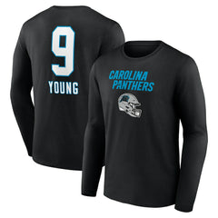 Bryce Young Carolina Panthers Team Wordmark Name & Number Long Sleeve T-Shirt Black | NFL