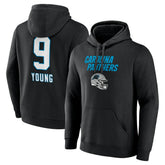 Bryce Young Carolina Panthers Team Wordmark Name & Number Pullover Hoodie Black | NFL