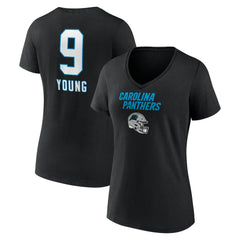 Bryce Young Carolina Panthers Women's Team Wordmark Name & Number V-Neck T-Shirt Black | NFL