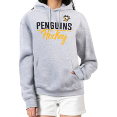 Pittsburgh Penguins G-III 4Her by Carl Banks Women's Team Sport Tri-Blend Fleece Hoodie - Heather Gray - NHL