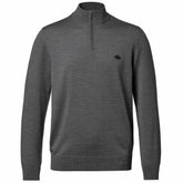 New York Jets Charles Tyrwhitt Merino Quarter-Zip Pullover Sweater Gray | NFL