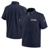 Dallas Cowboys 2024 Sideline Coach Short Sleeve Half-Zip Hoodie Jacket Navy | Nike for Sale