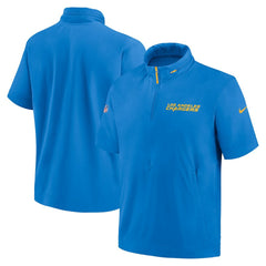 Los Angeles Chargers 2024 Sideline Coach Short Sleeve Half-Zip Hoodie Jacket Powder Blue | Nike for Sale