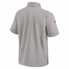 Miami Dolphins 2024 Sideline Coach Short Sleeve Half-Zip Hoodie Jacket Gray | Nike for Sale