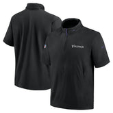 Minnesota Vikings 2024 Sideline Coach Short Sleeve Half-Zip Hoodie Jacket Black | Nike for Sale