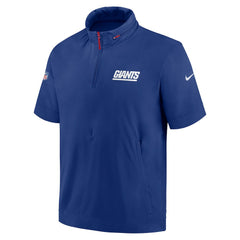 New York Giants 2024 Sideline Coach Short Sleeve Half-Zip Hoodie Jacket Royal | Nike for Sale