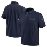 Tennessee Titans 2024 Sideline Coach Short Sleeve Half-Zip Hoodie Jacket Navy | Nike for Sale