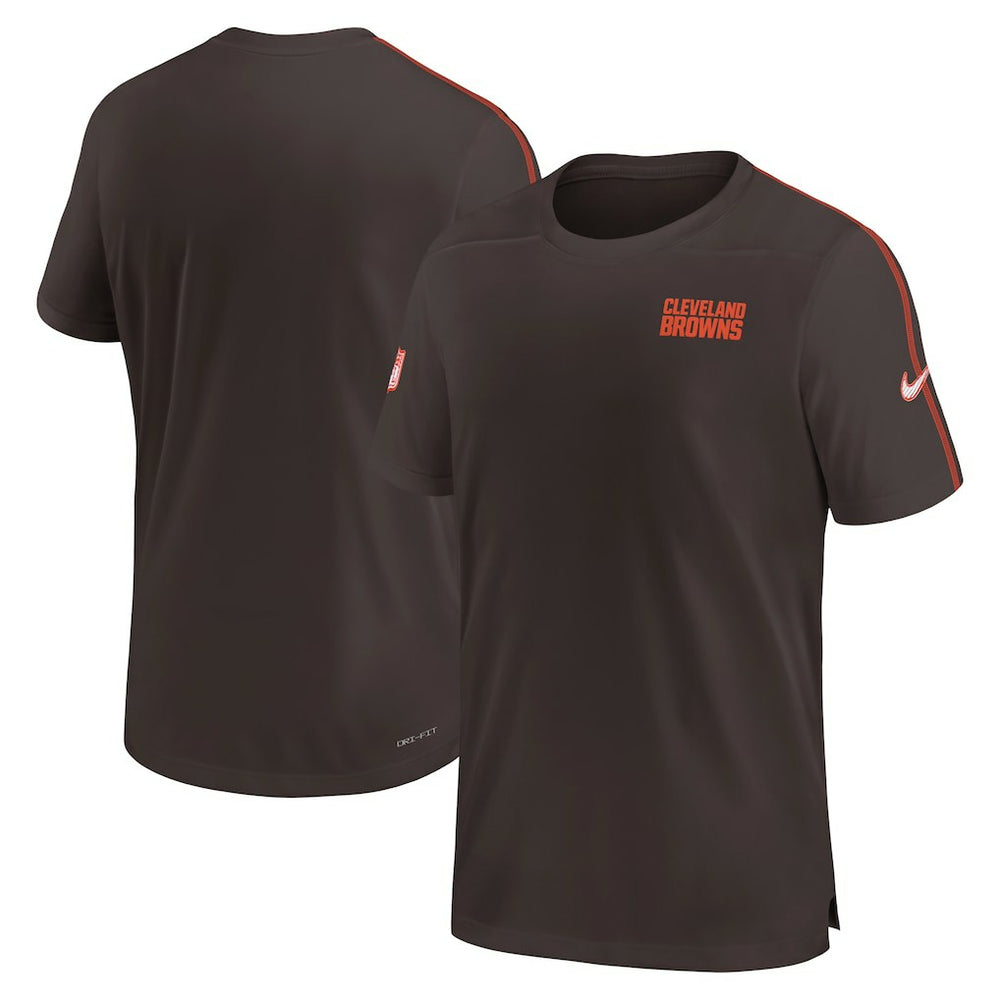 Cleveland Browns 2024 Sideline Coach UV Performance T-Shirt Brown | Nike for Sale