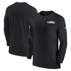 Detroit Lions Sideline Coach UV Performance Long Sleeve T-Shirt Black | Nike for Sale