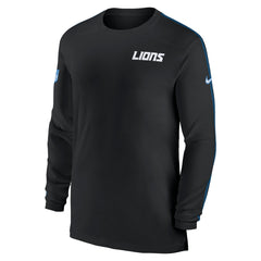 Detroit Lions Sideline Coach UV Performance Long Sleeve T-Shirt Black | Nike for Sale
