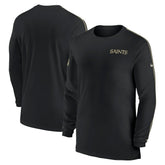 New Orleans Saints Sideline Coach UV Performance Long Sleeve T-Shirt Black | Nike for Sale