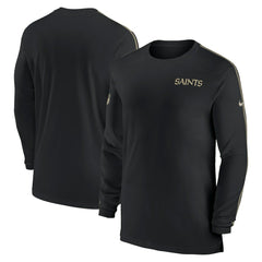 New Orleans Saints Sideline Coach UV Performance Long Sleeve T-Shirt Black | Nike for Sale
