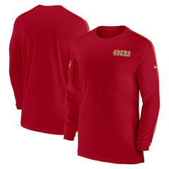 San Francisco 49ers Sideline Coach UV Performance Long Sleeve T-Shirt Scarlet | Nike for Sale