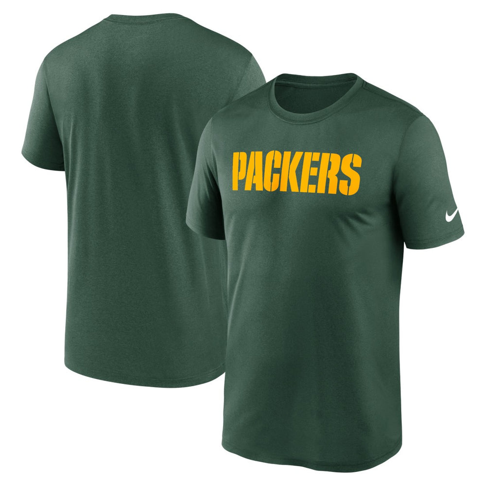 Green Bay Packers Primetime Legend Wordmark Performance T-Shirt Green | Nike for Sale
