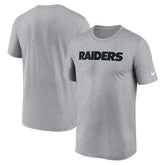 Las Vegas Raiders Primetime Legend Wordmark Performance T-Shirt Heather Gray | Nike for Sale