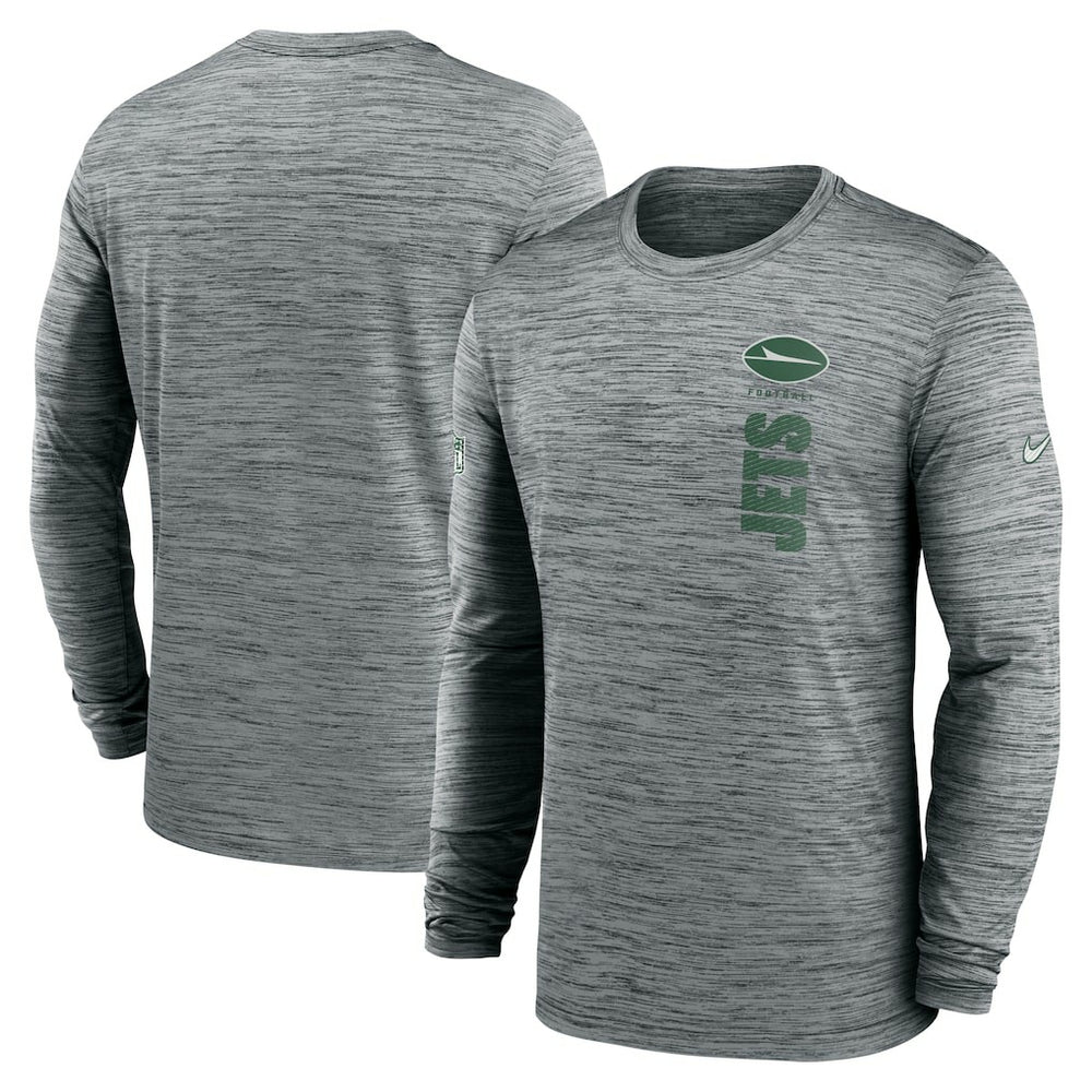 New York Jets Sideline Velocity Dri-FIT Long Sleeve T-Shirt Gray | Nike for Sale