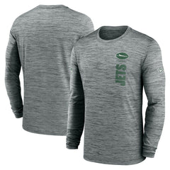 New York Jets Sideline Velocity Dri-FIT Long Sleeve T-Shirt Gray | Nike for Sale