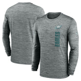Philadelphia Eagles Sideline Velocity Dri-FIT Long Sleeve T-Shirt Gray | Nike for Sale