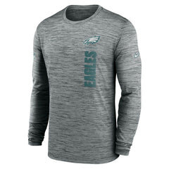 Philadelphia Eagles Sideline Velocity Dri-FIT Long Sleeve T-Shirt Gray | Nike for Sale