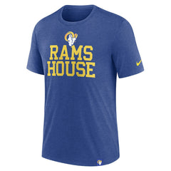 Los Angeles Rams Blitz Tri-Blend T-Shirt Heather Royal | Nike for Sale