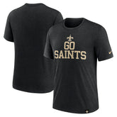New Orleans Saints Blitz Tri-Blend T-Shirt Heather Black | Nike for Sale