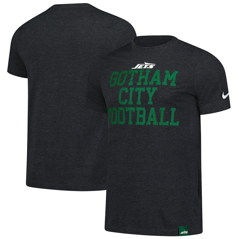 New York Jets Blitz Tri-Blend T-Shirt Heather Black | Nike for Sale