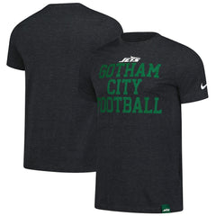 New York Jets Blitz Tri-Blend T-Shirt Heather Black | Nike for Sale
