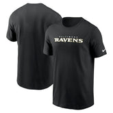 Baltimore Ravens Primetime Wordmark Essential T-Shirt Black | Nike for Sale
