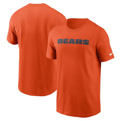 Chicago Bears Primetime Wordmark Essential T-Shirt Orange | Nike for Sale