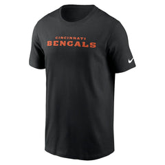 Cincinnati Bengals Primetime Wordmark Essential T-Shirt Black | Nike for Sale