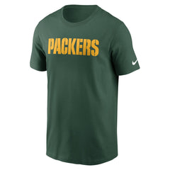 Green Bay Packers Primetime Wordmark Essential T-Shirt Green | Nike for Sale