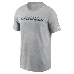 Seattle Seahawks Primetime Wordmark Essential T-Shirt Heather Gray | Nike for Sale