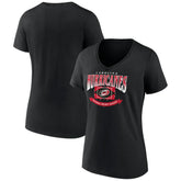 Carolina Hurricanes Women's Slapshot V-Neck T-Shirt - Black - NHL