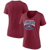 Colorado Avalanche Women's Slapshot V-Neck T-Shirt - Burgundy - NHL