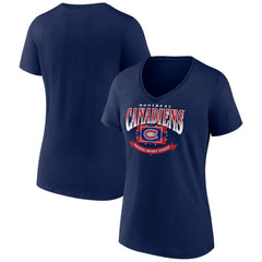 Montreal Canadiens Women's Slapshot V-Neck T-Shirt - Navy - NHL