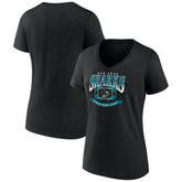San Jose Sharks Women's Slapshot V-Neck T-Shirt - Black - NHL