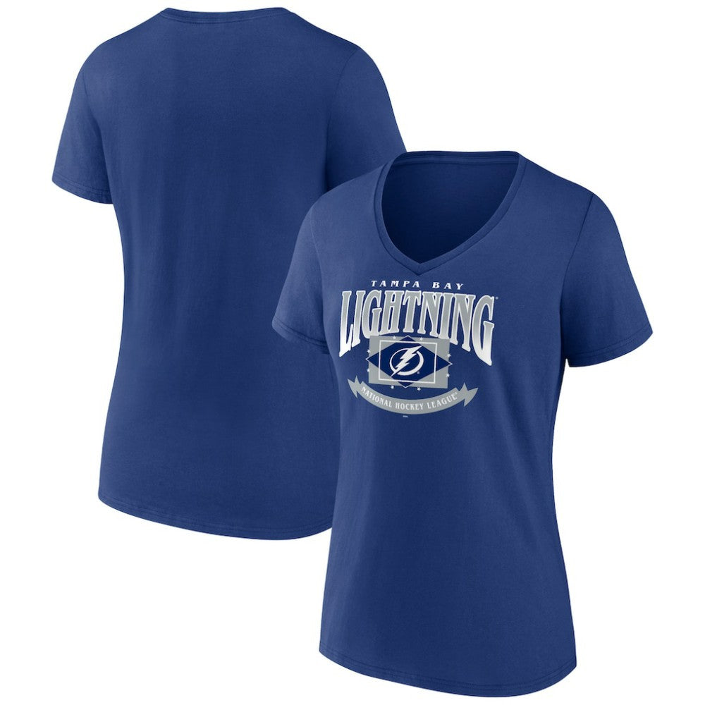 Tampa Bay Lightning Women's Slapshot V-Neck T-Shirt - Blue - NHL