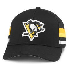 Pittsburgh Penguins American Needle HotFoot Stripes Trucker Adjustable Hat - Black - NHL
