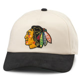 Chicago Blackhawks American Needle Burnett Adjustable Hat - Cream/Black - NHL