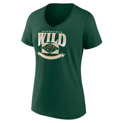 Minnesota Wild Women's Slapshot V-Neck T-Shirt - Green - NHL